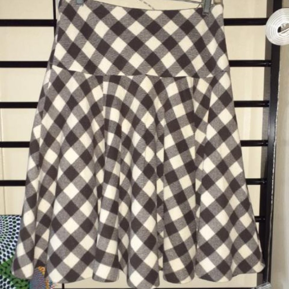 Ralph Lauren Black and White Gingham Skater Skirt